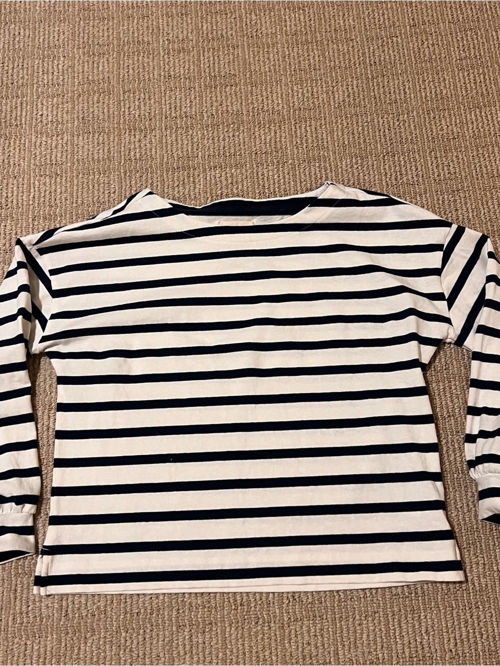 Southern Tide Women's Long-Sleeve Striped Top in Ivory and Navy